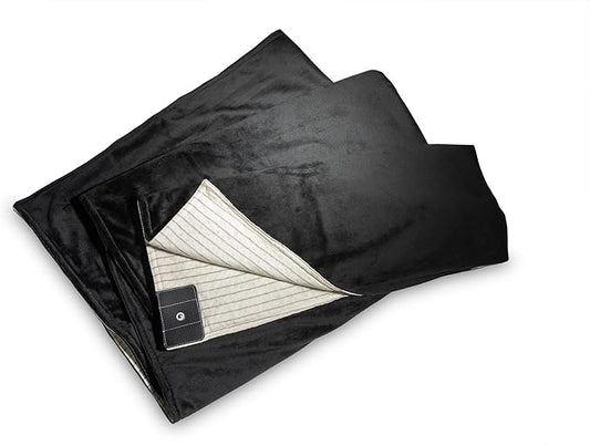 Zenful Living Earth Grounding Blanket, 40 x 60 inches, with 15 ft Grounding Cord for Earthing, Black