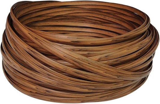 Feyart 32m/105ft 8mm Dark Wood Grain Brown Wicker Repair Kit, PE Rattan Repair Kit for Wicker Chair Fixing, Patio Furniture Repair