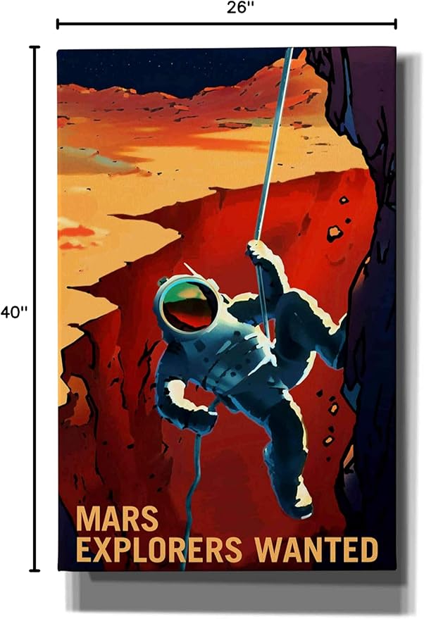 Epic Graffiti 'Mars Explorer Series: Explorers Wanted Space Canvas Wall Art, 26" x 40"