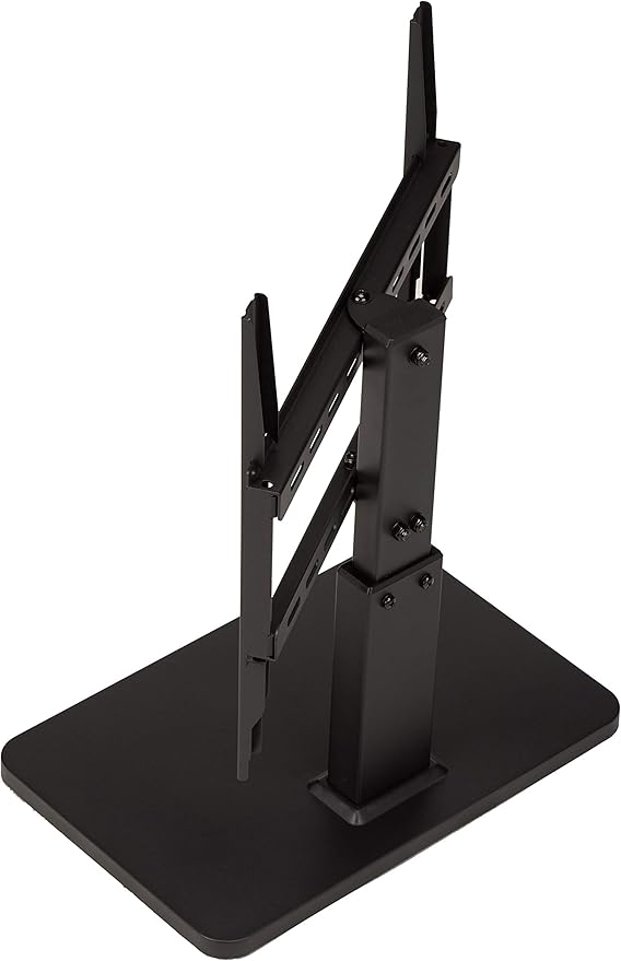 Amazon Basics Swivel Pedestal Table Top TV Mount, Height Adjustable 14-19 Inches, for 32" to 65" TVs up to 55 lbs, Universal TV Stand, VESA 400x400, Black
