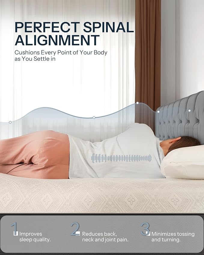 Life Balance Twin Size Mattress, 8 Inch Memory Foam Twin Bed Mattress with Cooling Night Sleep & Pressure Relief, Made in USA Mattresses，CertiPUR-US Certified, Medium Firm, Motion Isolation, CY-8-T