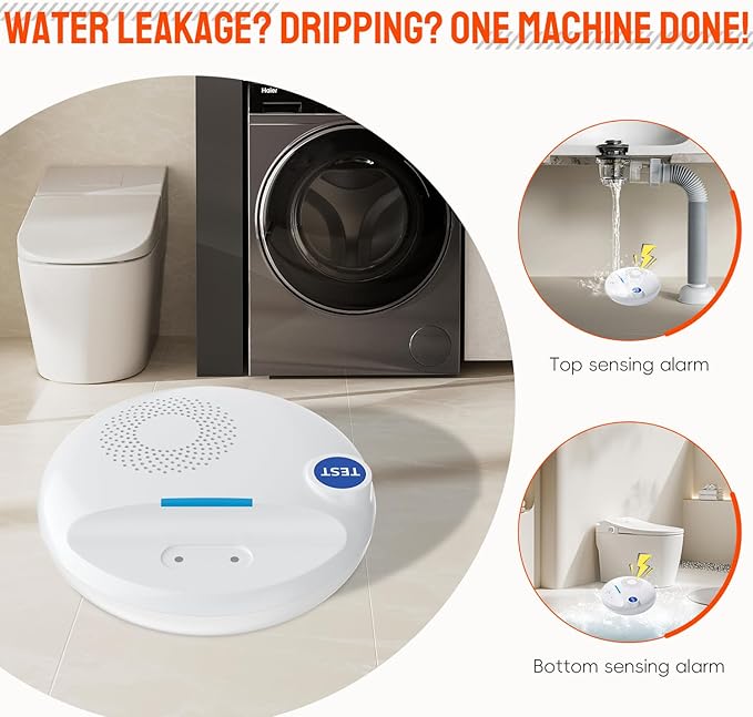 Wireless Water Leak Detector - Works Standalone or with Smart Hub, Loud Siren Water Leak Sensor and Drip Alarm, IP67 Waterproof, for Home, Basement, Bathroom, Under Sink, Laundry
