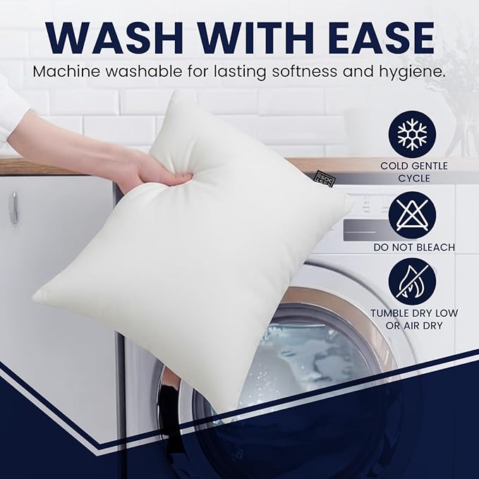 Bed Pillows for Sleeping, Set of 2 – Cooling, Hotel Quality with Soft Down Alternative Fill for Back, Stomach & Side Sleepers | White Microfiber Standard
