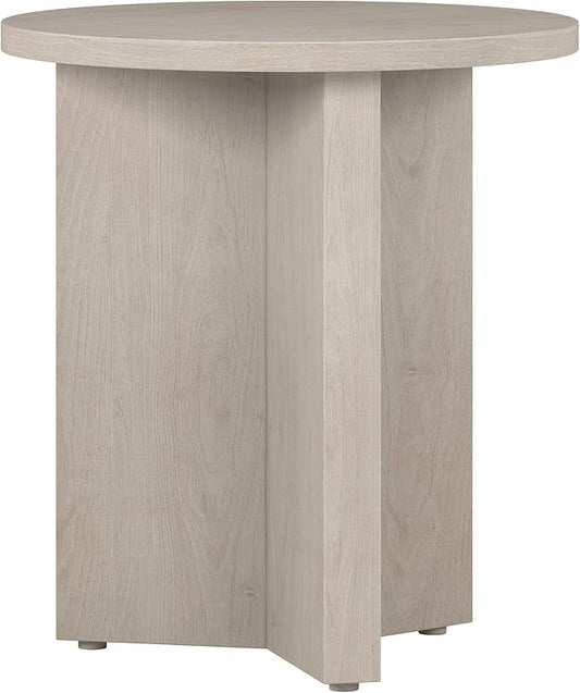 Henn&Hart 20" Wide Round Side Table in Alder White, for Home, Living Room, Bedroom, Entertainment or Office