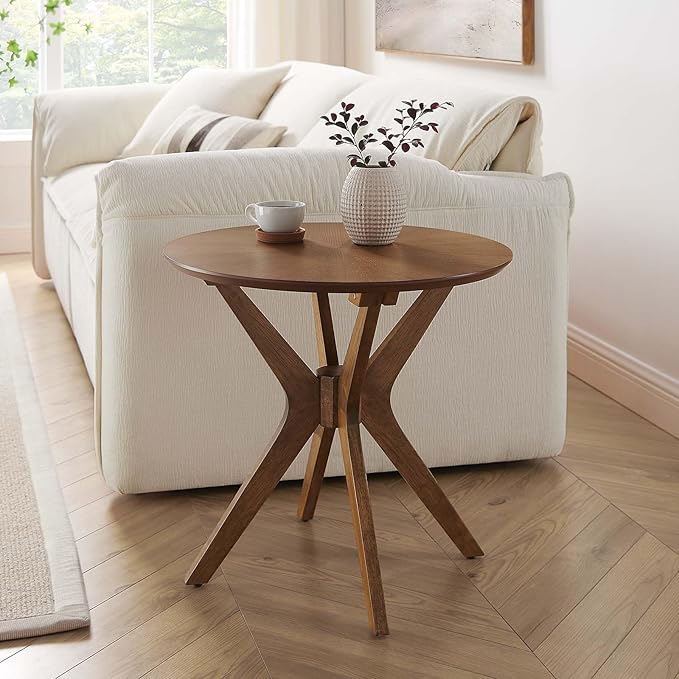 Modway EEI-6558-WAL Crossroads 24” Round Wood Side Table, Walnut