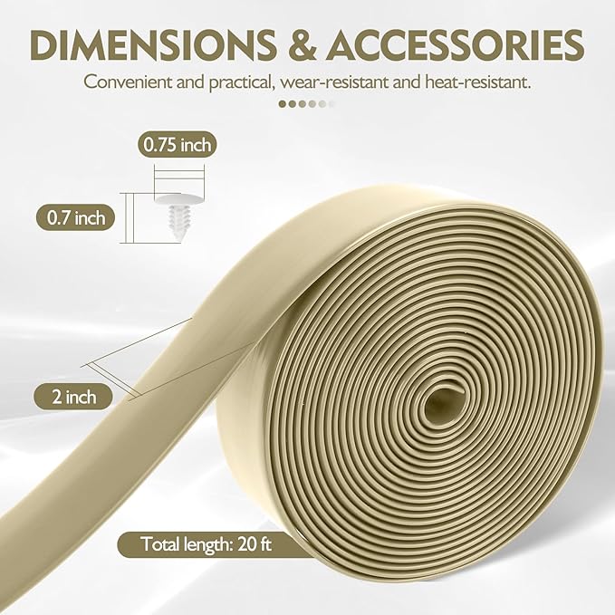 LukLoy 2" Wide 20ft Long Vinyl Straps for Patio Chairs Repair DIY + 20 Rivets, Replacement Straps for Lawn Chairs Patio Garden Balcony Outdoor Lounge Dining Furniture Repair, Driftwood