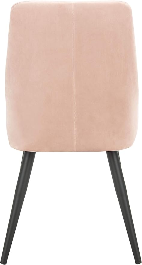 Safavieh Home Collection Zoi Blush Velvet 19-inch (Set of 2) Dining Chair, Dusty Blue/Black