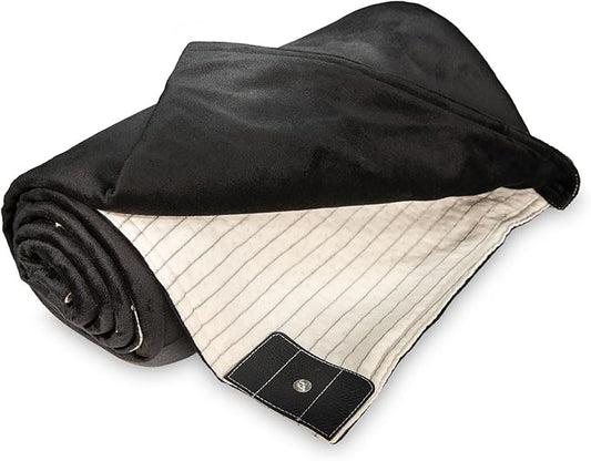 Zenful Living Earth Grounding Blanket, 40 x 60 inches, with 15 ft Grounding Cord for Earthing, Black