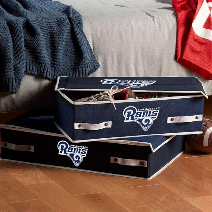 Franklin Sports NFL Under Bed Storage Bins - Folding Organizer Containers - NFL Team Office, Bedroom + Living Room Décor