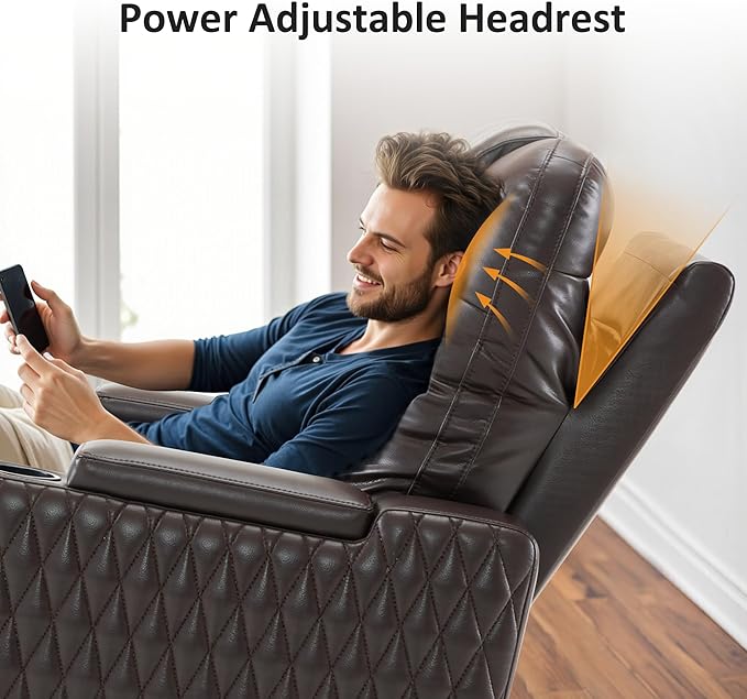 MCombo 80" Zero Gravity Oversized Power Reclining Loveseat with Adjustable Headrest for Living Room, Double Recliner Sofa with USB & Type C, Armrest Storage & LED Light HTS401SET