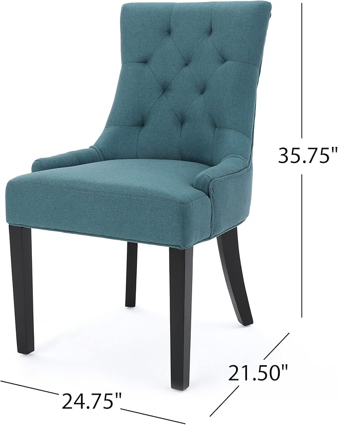 Christopher Knight Home Hayden Fabric Dining Chairs, 2-Pcs Set, Dark Teal