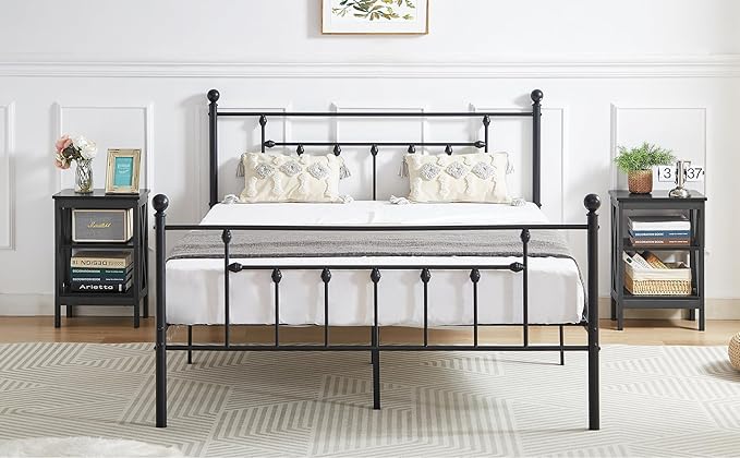 VECELO Modern Nightstands X-Design Side End Table Night Stand with Storage Shelf for Bedroom,Living Room,