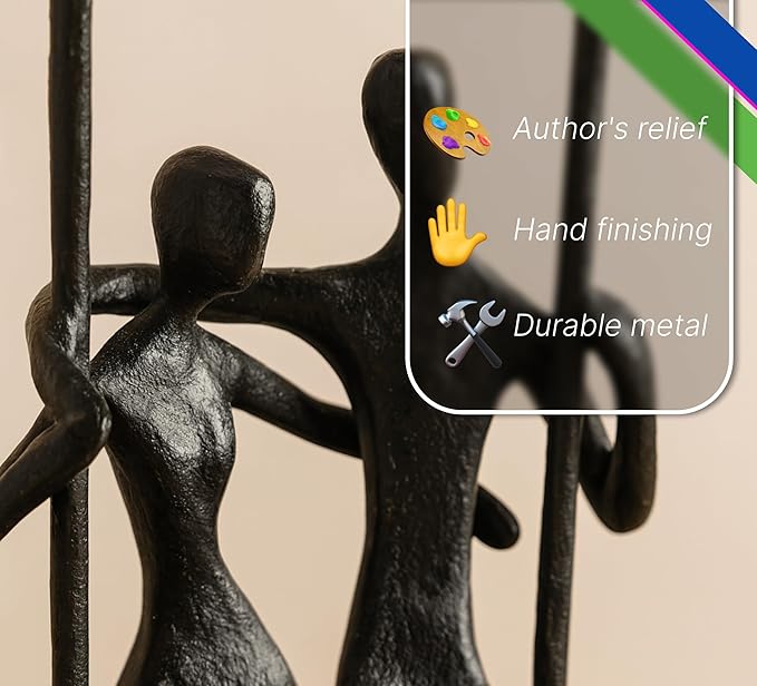 Cast Iron Bronze Statue - Shelf Decor Accents Sculptures - Unique Home Decor Sculpture - Contemporary Decor Figurines - 6th Bronze for Him - Tabletop Modern Abstract Decor Statues