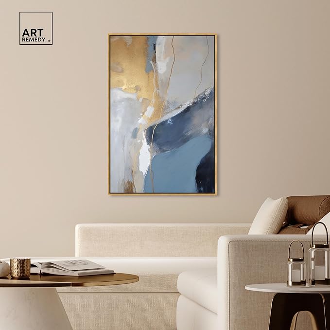 Art Remedy This Close Canvas Timeless Abstract Wall Art, Gold Frame, 36" x 54"