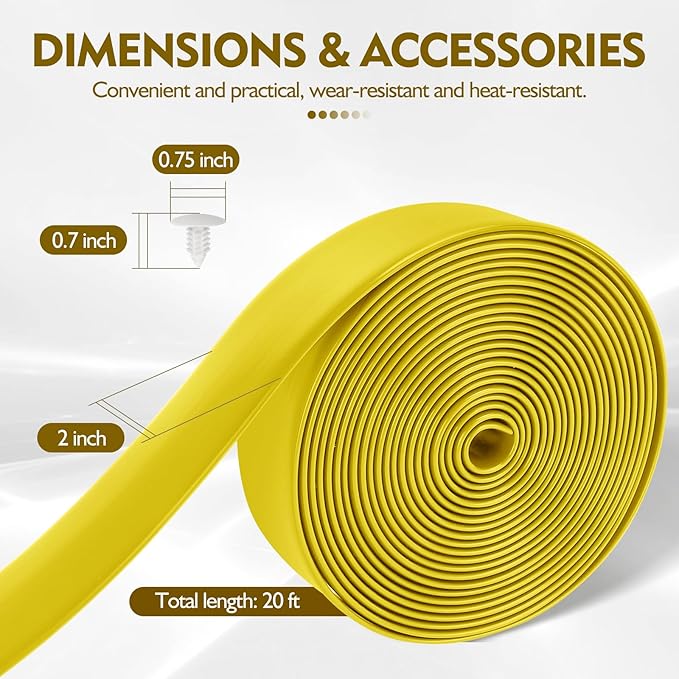 LukLoy 2" Wide 20ft Long Vinyl Straps for Patio Chairs Repair DIY + 20 Rivets, Replacement Straps for Lawn Chairs Patio Garden Balcony Outdoor Lounge Dining Furniture Repair, Yellow