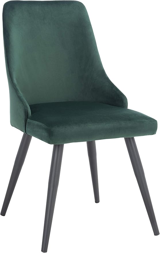 Safavieh Home Collection Zoi Velvet 19-inch (Set of 2) Dining Chair, Malachite Green/Black