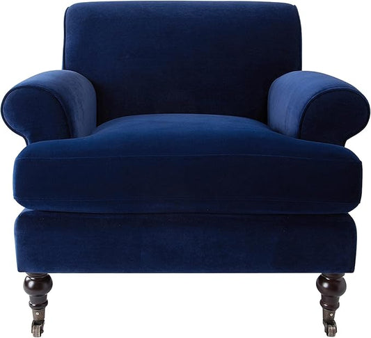 Jennifer Taylor Home Bliss 38" Lawson Living Room Accent Arm Chair with Metal Casters