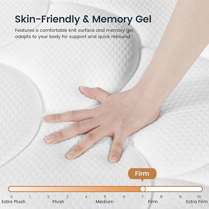 Firm King Size Mattress, 14 Inch Gel Memory Foam Hybrid Mattress King Bed in a Box, Pressure & Pain Relief, CertiPUR-US, Individual Pocket Spring, Edge Support
