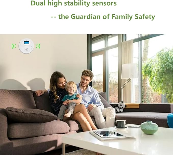 Smoke and Carbon Monoxide Detector Combo, Fire Alarms Smoke detectors and Smart co Detector with Battery Powered for Home, Travel or RV, Portable, Digital Display (1 Pack)