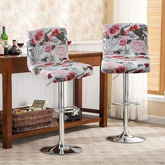 Levoberg Bar Stools Cover Set of 2 Printed Armless Swivel Barstools Slipcovers with Backs Stretch Square Counter Height Bar Stools Covers Mid Low Back Chair Cover for Kitchen Dining Room Bar #9