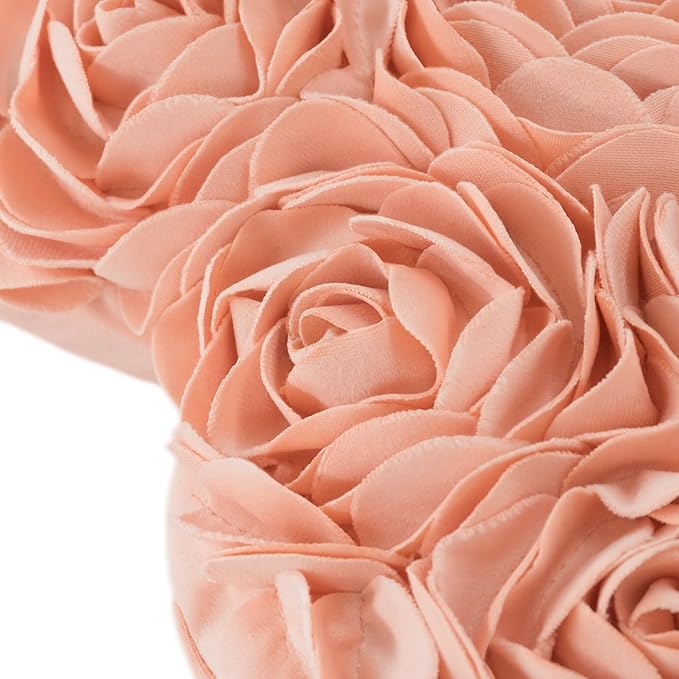 JWH Heart Flower Throw Pillow Covers Decorative Floral Shaped Accent Cushion Soft Pillowcase for Sofa Couch Living Room Bed Chair 14x16 Inches Peach Pink
