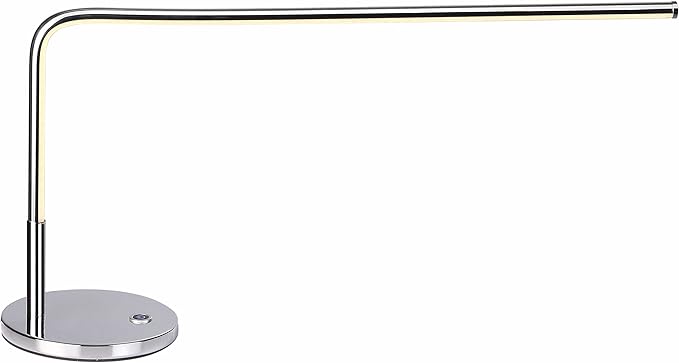 JONATHAN Y 13.5" Chrome Modern Integrated LED Task Lamp, Contemporary Iron Metal Desk Lamp for Home Office, Dimmable, Silk-Wrapped Cord, ETL Listed JYL7004A