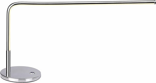 JONATHAN Y 13.5" Chrome Modern Integrated LED Task Lamp, Contemporary Iron Metal Desk Lamp for Home Office, Dimmable, Silk-Wrapped Cord, ETL Listed JYL7004A