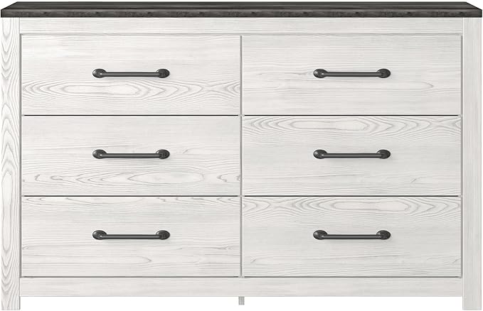 Signature Design by Ashley Gerridan Coastal 6 Drawer Dresser, Two Tone White