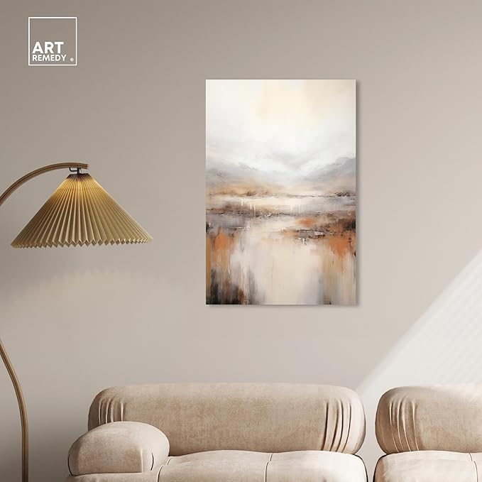 Art Remedy Natural Cascades Canvas Muted Abstract Wall Art, Gallery Wrapped, 24" x 36"