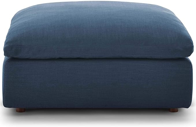 Modway Commix Down-Filled Overstuffed Upholstered Sectional Sofa Ottoman in Azure