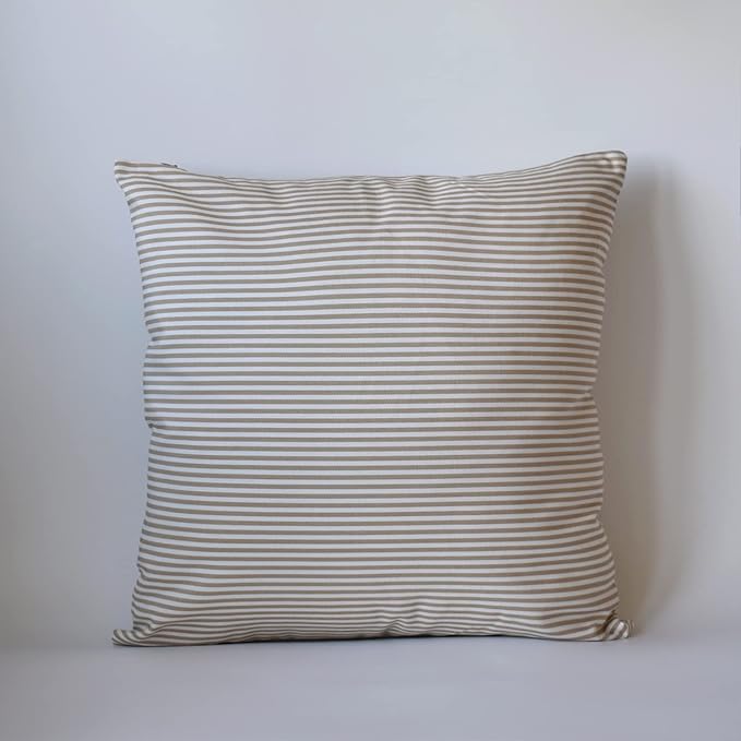 HOPLEE Farmhouse 22 Inch Fall Pillow Cover Cushion Cover with Buffalo Plaid, Solid Beige, Striped and Gingham Plaid Design 22x22 Inches,4 Pack