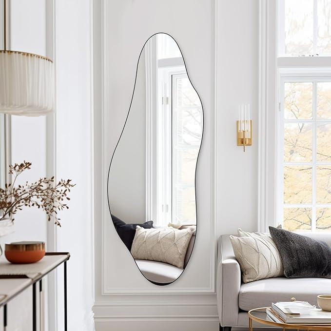QDSSDECO Full Length Mirror 63"x24" Irregular Wall Mirror Star Frameless for Living Room Bathroom Bedroom Entryway Decor