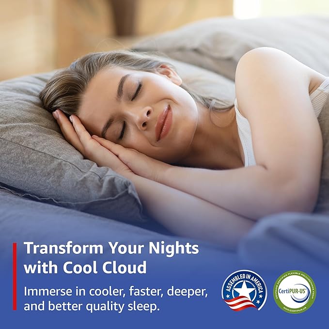 ROOST SLEEP Cool Cloud 12-Inch Twin XL Mattress, Gel Memory Foam for Back Pain Relief & Cool Sleep, Medium Plush, CertiPUR-US Certified, Made in USA, Bed in a Box