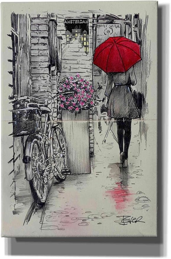 Epic Graffiti 'Amsterdam Walk' by Loui Jover, Canvas Wall Art, 12"x18"