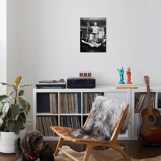 ART.COM Wall Premium Photographic Print Opera Singer Roberta Peters Balancing Her Trainer, Joseph Pilates, on Her Operatic Breadbasket by Michael Rougier, 18" x 24"