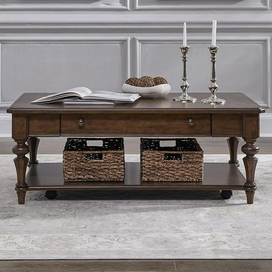 Liberty Furniture Arden Road Living Room Rectangular Cocktail Table - Satin Cherry