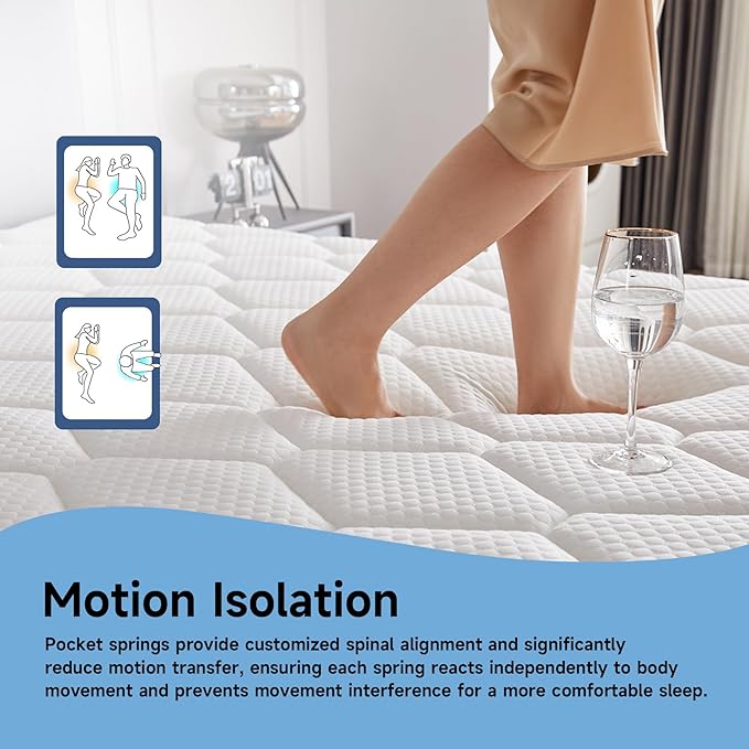 King Mattress,10 inch King Size Mattresses in A Box,Memory Foam Hybrid Mattress,with Individual Pocket Spring for Motion Isolation & Silent Sleep, Pressure Relief