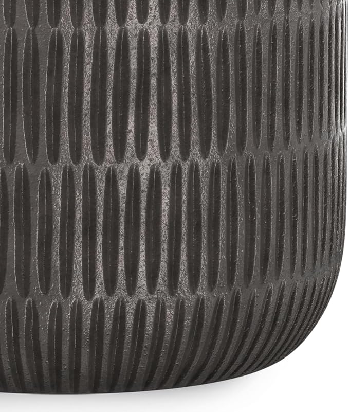 SIMPLIHOME Juno Metal Side Table - 15 inch Wide Solid Metal Round Cast Aluminum Accent Table in Graphite, 21.5 Inch Tall Industrial End Table or Small Drink Table for Living Room, Assembled