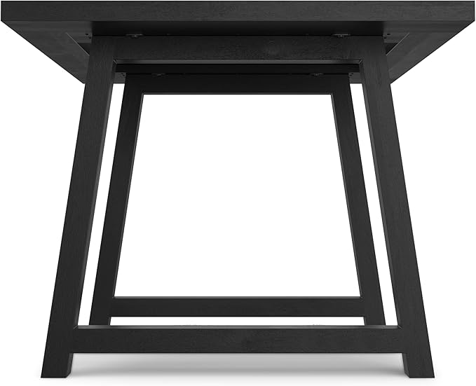 SIMPLIHOME Whitley Dining Table - 72 inch Wide Solid Mango Wood Rectangular Table in Black, Modern Farmhouse Style for Dining Room or Kitchen with Extra-Thick Trestle Base, Seats 6