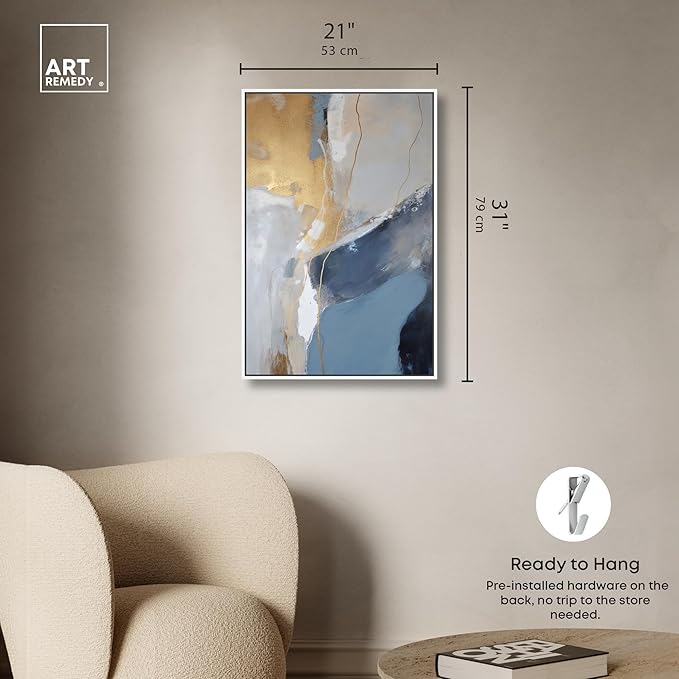 Art Remedy This Close Canvas Timeless Abstract Wall Art, White Frame, 20" x 30"