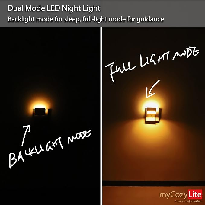 Night light Dimmable, Dual Lighting Mode, Adjustable Brightness with Switch, Smart Dusk to Dawn Sensor, Sleep Light, LED Night Light Plug in for Bedroom, Bathroom, Kitchen, Hallway, Stairway, 2 Pack