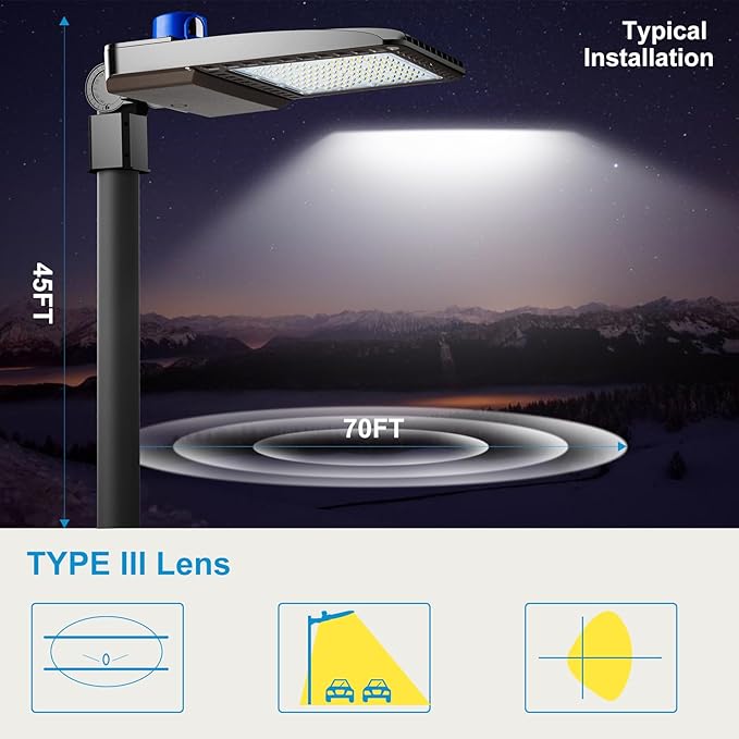 Lightdot 600W Parking Lot Lighting 90000LM 5000K LED Pole Lights Outdoor with Dusk to Dawn IP65 LED Parking Lot Lights Outdoor for Street Yard,Driveway,Stadium,Roadway-2Pack 7Yrs Warranty