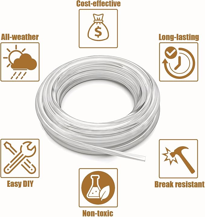1/4'' Vinyl Sling Chair Spline Solid Awning Cord Replacement for Patio Fabric Chaise Lounge Outdoor Sling Chair Lawn Garden Pool Furniture Repair (50 Ft)