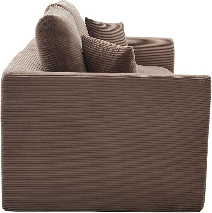 80.3" Cloud Loveseat Boneless Sofas for Living Room, 2 Seaters Modular Foam Cloud Sofa Couches, 2 Seat Compression Foam Couch with Toss Pillows, No Assembly Required