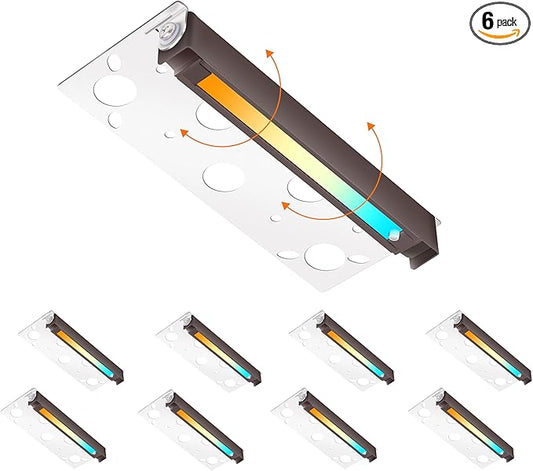 CLOUDY BAY [8 Pack] 7 Inch 5W 5CCT Hardscape Paver Light,Retainng Wall Lights Outdoor,IP65 Waterproof,2700K/3000K/3500K/4000K/5000K Selectable,12V-15 VAC/DC Low Voltage,Frost Lens Step Deck Light
