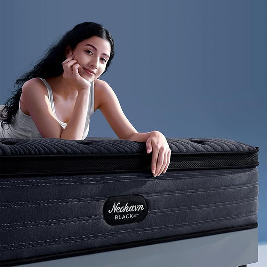 King Size Mattress, 14 Inch Cooling Gel Memory Foam - Medium Firm Hybrid Mattress in a Box, CertiPUR-US® Certified Memory Foam&Pocket Spring, Extra Lumbar & Shoulder Support for Pain Relief