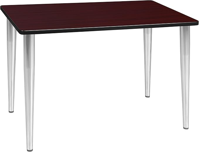 Regency Kahlo 42 x 24 in. Training Seminar Table- Mahogany Top, Chrome Tapered Legs