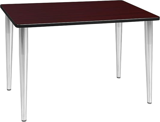 Regency Kahlo 42 x 24 in. Training Seminar Table- Mahogany Top, Chrome Tapered Legs