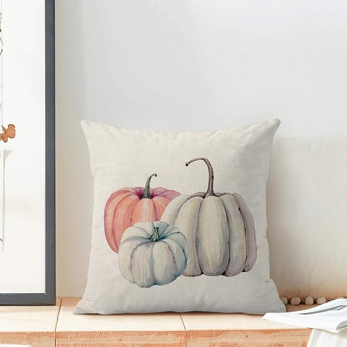 BETGINY Fall Decor Pillow Covers 18X18 Inch Set of 2 Fall Throw Pillow Covers Autumn Pumpkin Cushion Cases Outdoor Thanksgiving Decorative Pillows for Couch Home Sofa Living Room