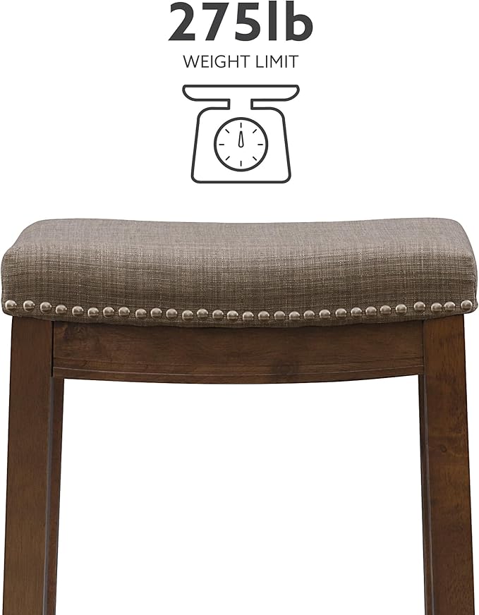 Linon Home Décor Kingston Rustic Backless Counter Stool,